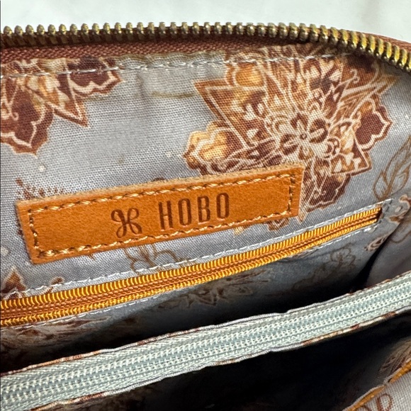 HOBO Cognac Leather Mini Crossbody Bag With Adjustable Strap - Picture 9 of 10